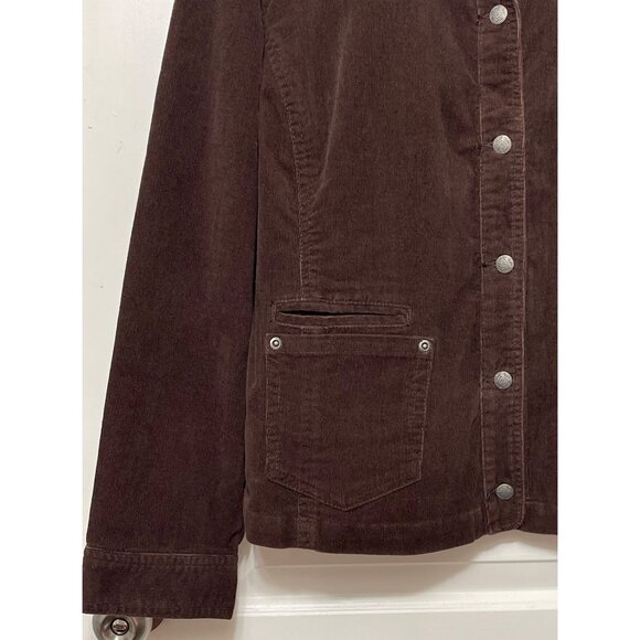 Chicos Corduroy  Front Pockets Jacket in  Chocolate Brown Size 2 / US L - Picture 5 of 8